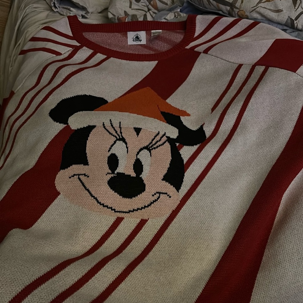 DLR Santa Mickey Mouse Holiday Sweater 2023 Christmas Candy Cane Stripes 3XL.